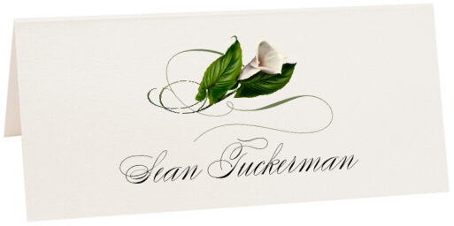 Photograph of Tented Calla Lily Swirl Place Cards