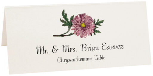 Photograph of Tented Chrysanthemum Place Cards
