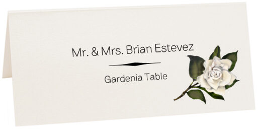 Photograph of Tented Gardenia Place Cards