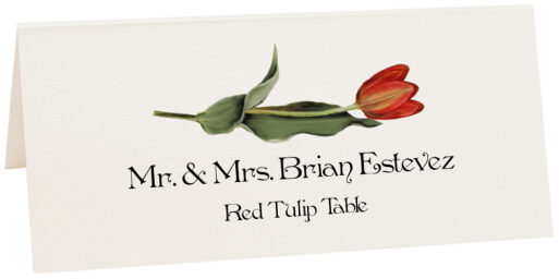 Photograph of Tented Red Tulip Place Cards