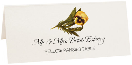 Photograph of Tented Yellow Pansies Place Cards
