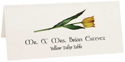 Photograph of Tented Yellow Tulip Place Cards