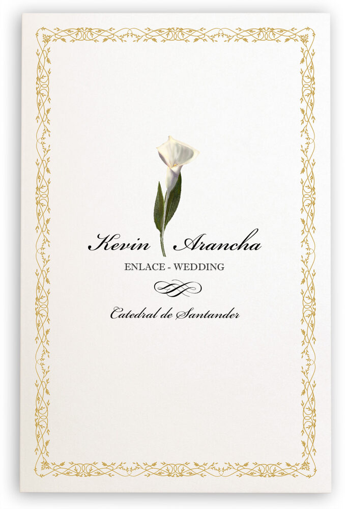 Photograph of Calla Lily Divider Wedding Programs