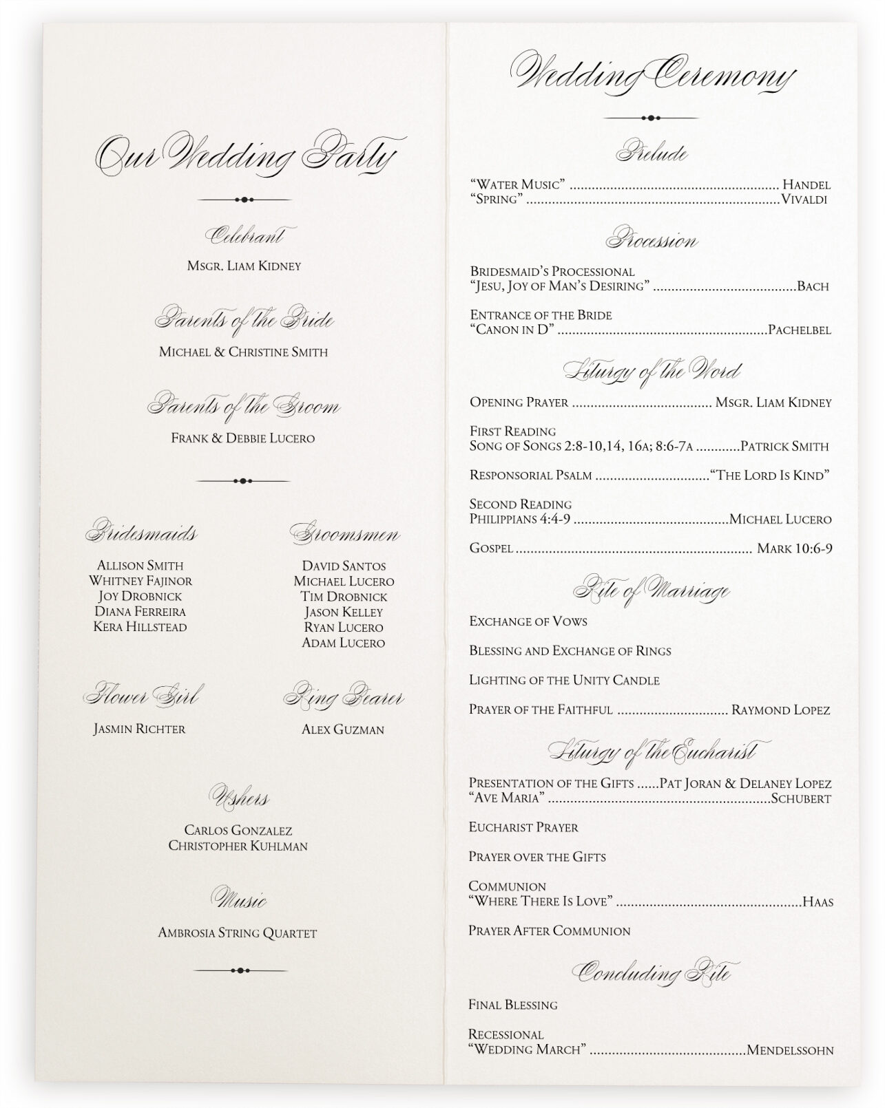 Calla Lily Swirl Wedding Programs Floral Ceremony Programs And
