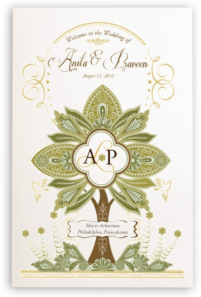 Photograph of Paisley Forest Tree Wedding Programs