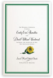 Photograph of Sunflower Wedding Programs