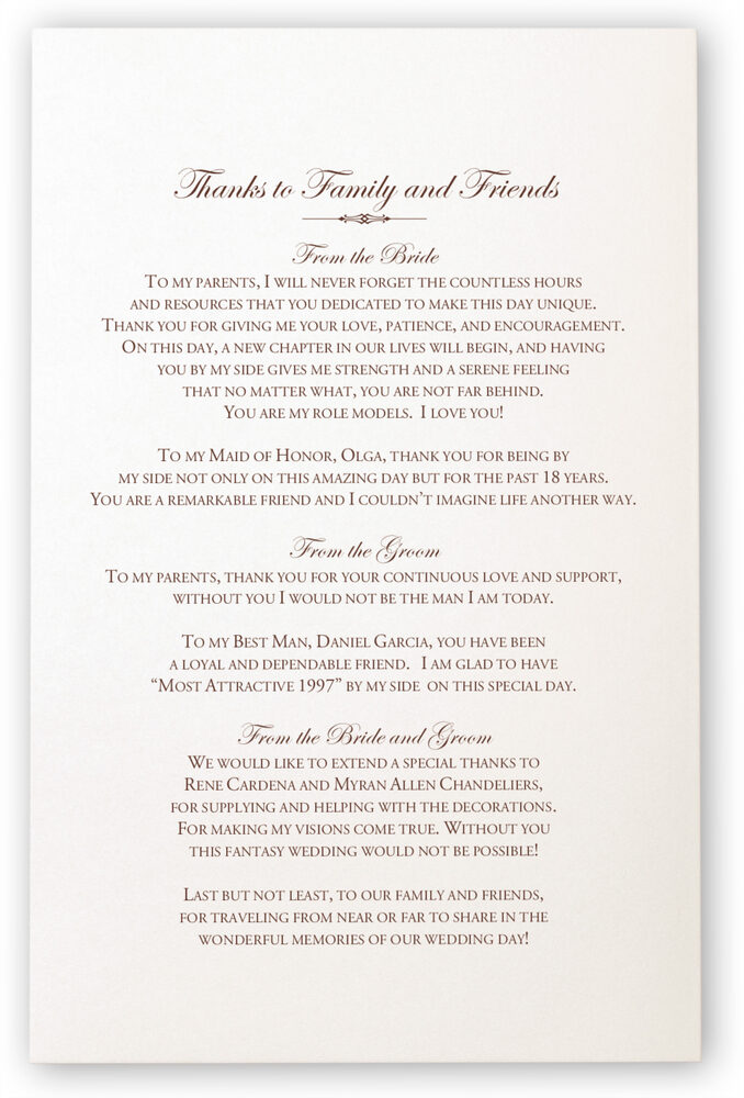 Photograph of Tropical Flowers Cascade Wedding Programs