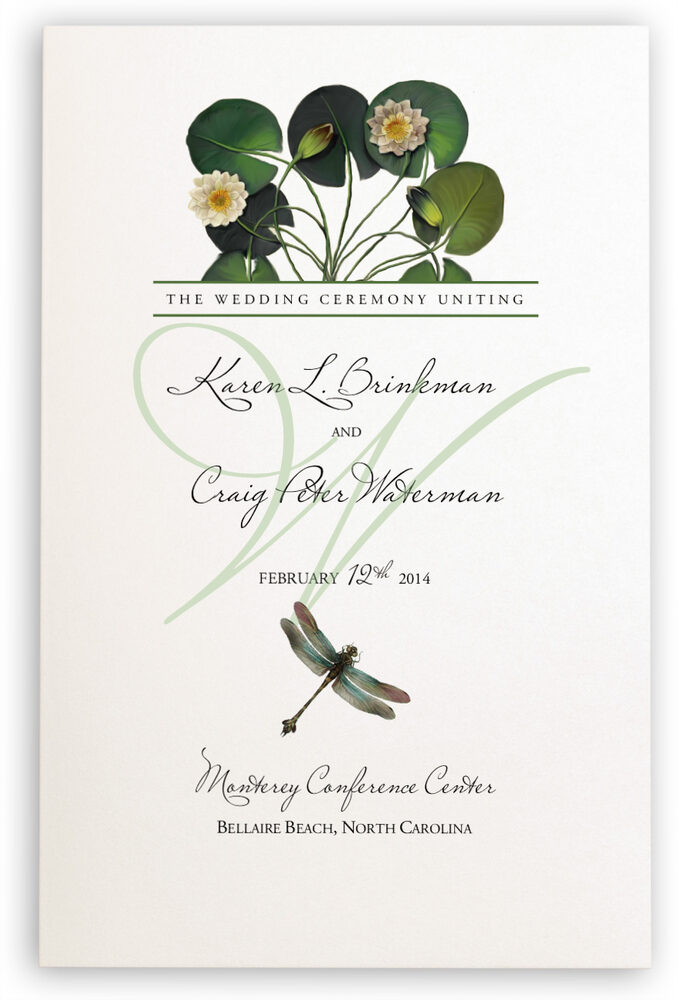 Photograph of Water Lily Patch Wedding Programs