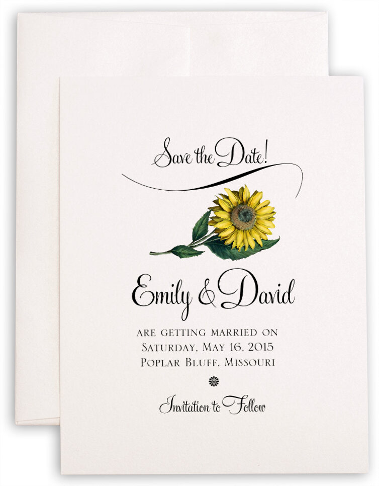 Photograph of Sunflower Save the Dates