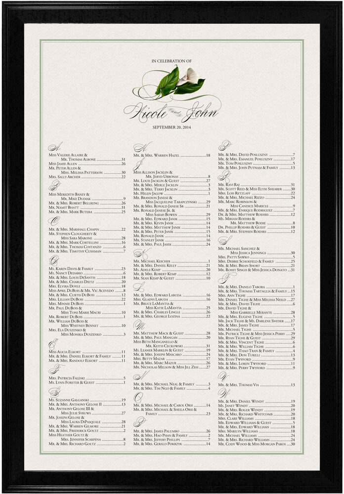 Photograph of Calla Lily Swirl 02 Seating Charts
