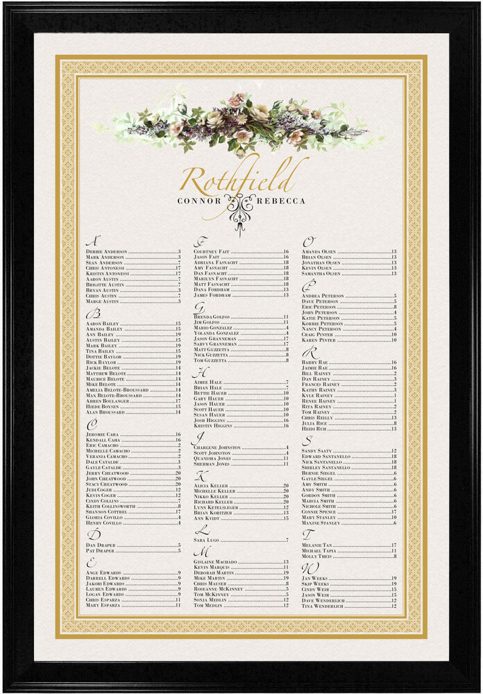 Photograph of Ivory Roses Swag Seating Charts