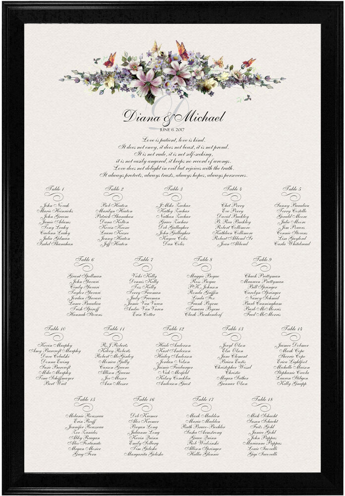 Photograph of Lilies and Butterflies Swag Seating Charts