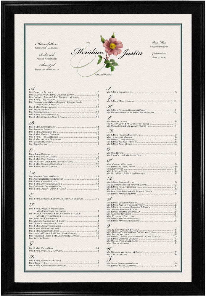 Photograph of Wild Pink Rose Swirl Seating Charts