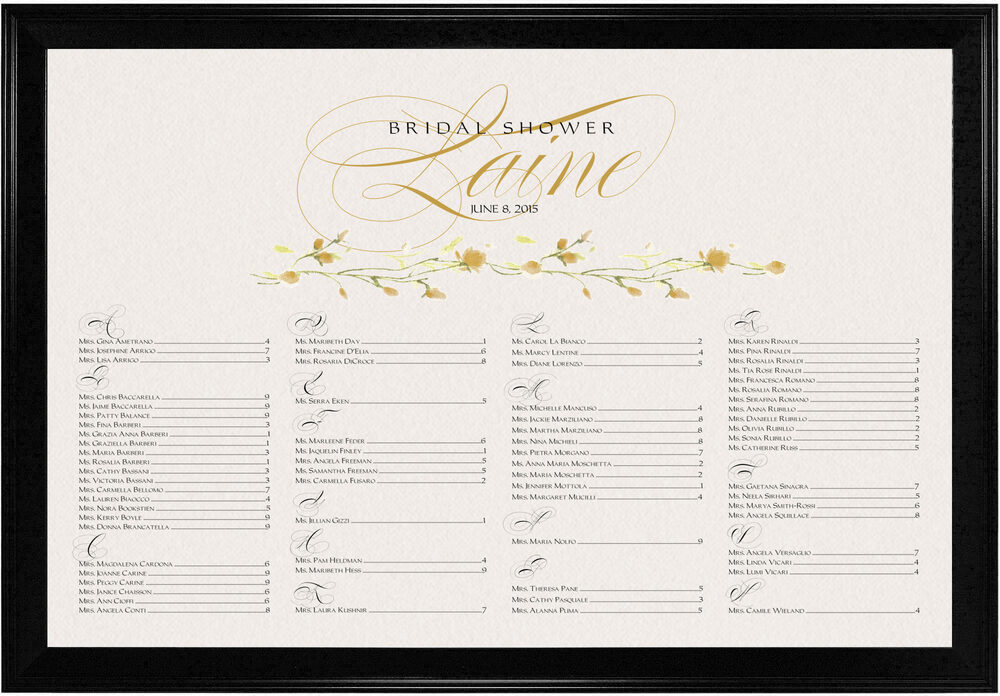 Photograph of Wispy Yellow Rose Bud Seating Charts
