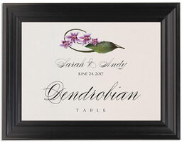 Framed Photograph of Purple Calypso Orchid Table Names