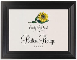 Framed Photograph of Sunflower Table Names