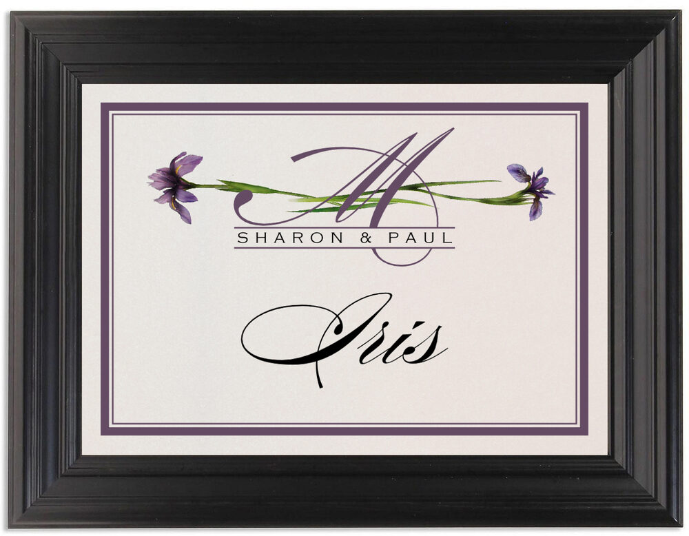 Framed Photograph of Wispy Iris Table Names