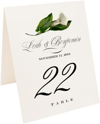 Photograph of Tented Calla Lily Monogram Table Numbers