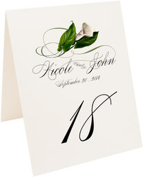 Photograph of Tented Calla Lily Swirl Table Numbers