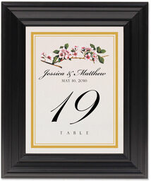 Framed Photograph of Cherry Blossoms Table Numbers