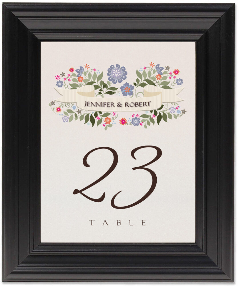 Framed Photograph of Garden Flurry Banner Table Numbers