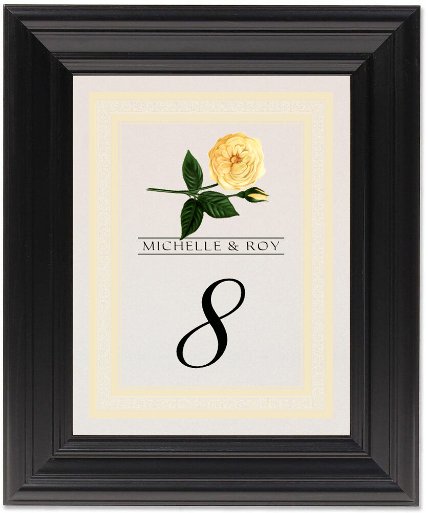 Framed Photograph of Glorie Rose Table Numbers