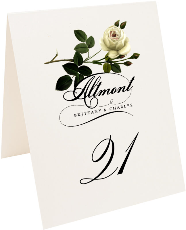 Photograph of Tented Roses Assortment Table Numbers
