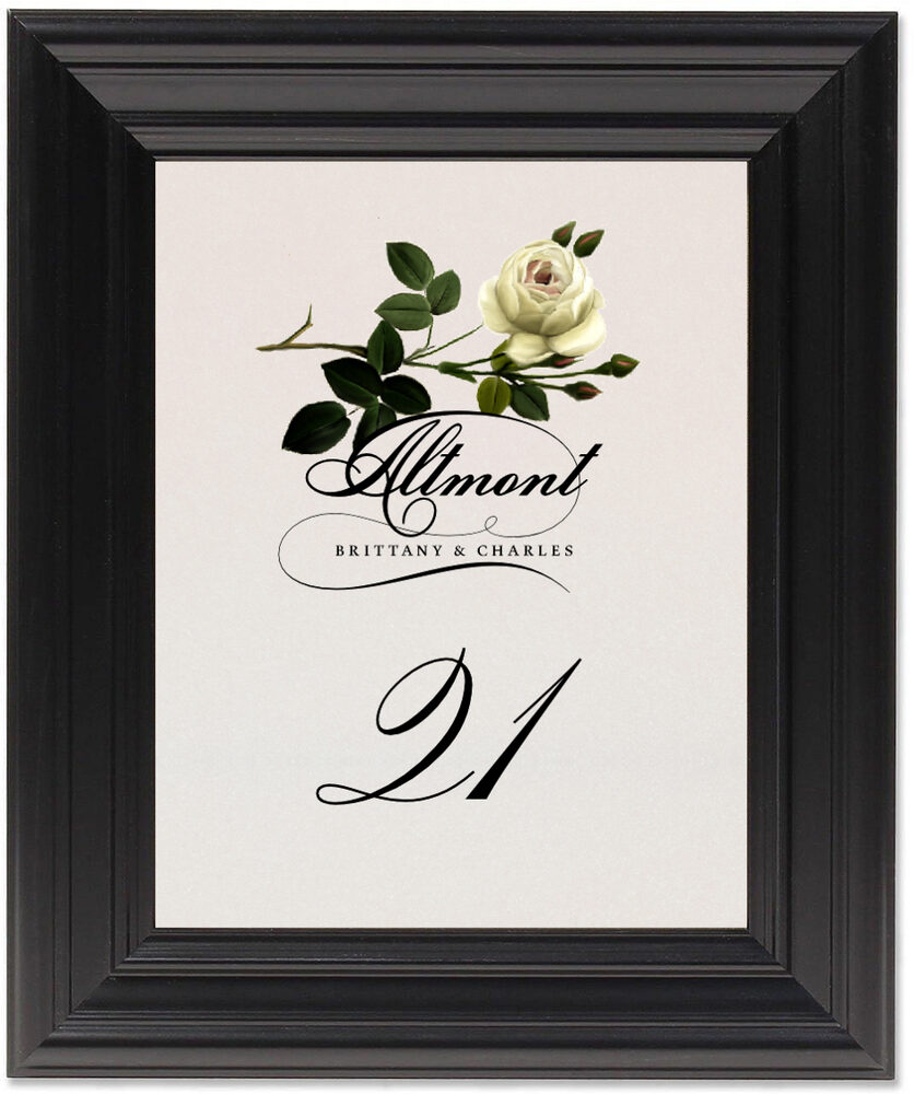 Framed Photograph of Roses Assortment Table Numbers