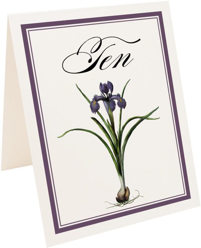 Photograph of Tented Iris Bulb Table Numbers