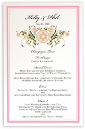Photograph of Colorful Shield of David Wedding Menus