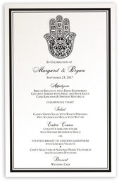 Photograph of Hand of Miriam Wedding Menus