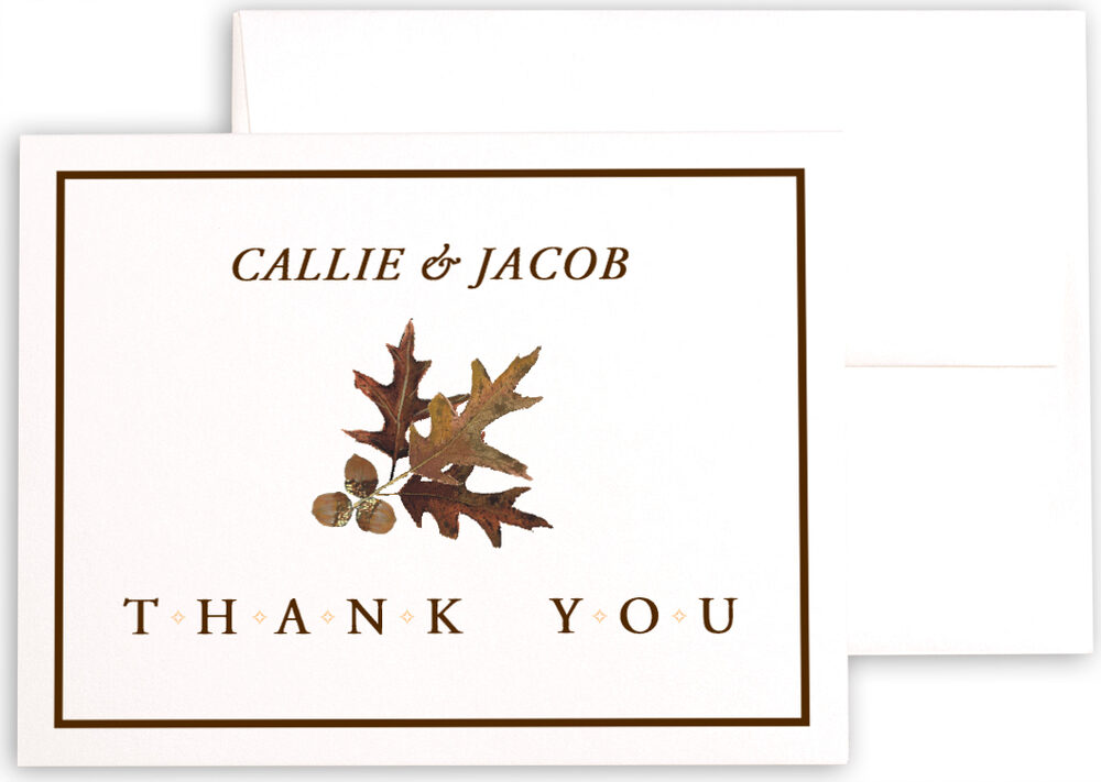 Photograph of Oak and Acorn Thank You Notes