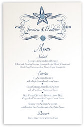 Photograph of Paisley Starfish Monogram Wedding Menus