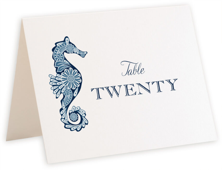 Photograph of Tented Paisley Seahorse Table Names