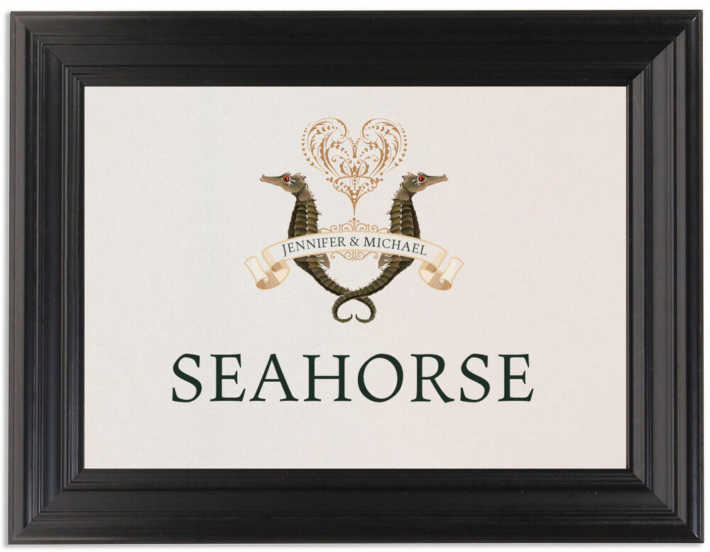 Framed Photograph of Seahorse Love Table Names