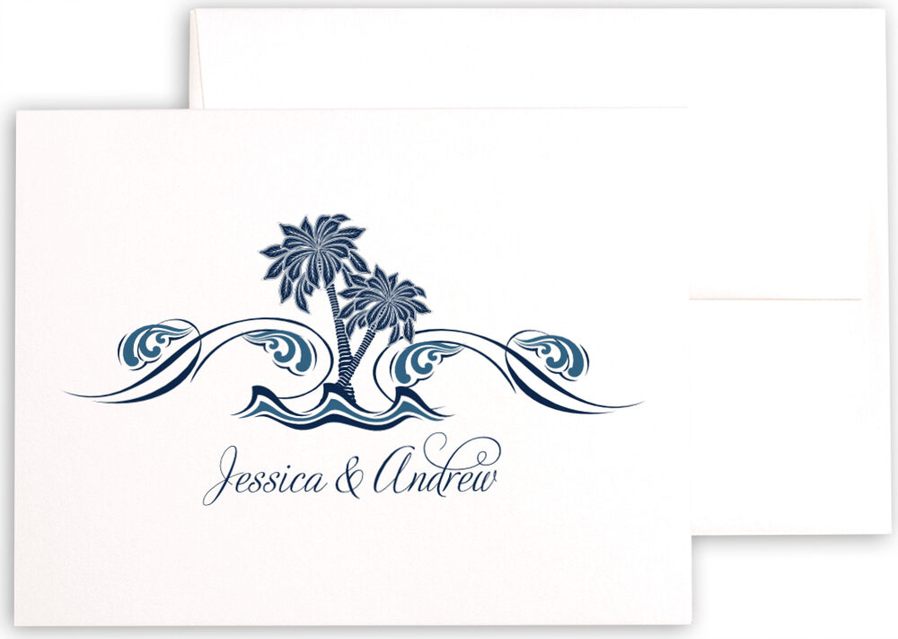 Photograph of Paisley Palm Tree Thank You Notes
