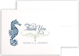 Photograph of Paisley Seahorse Thank You Notes