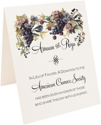 Photograph of Tented Blue Grapes cascade Donation Cards