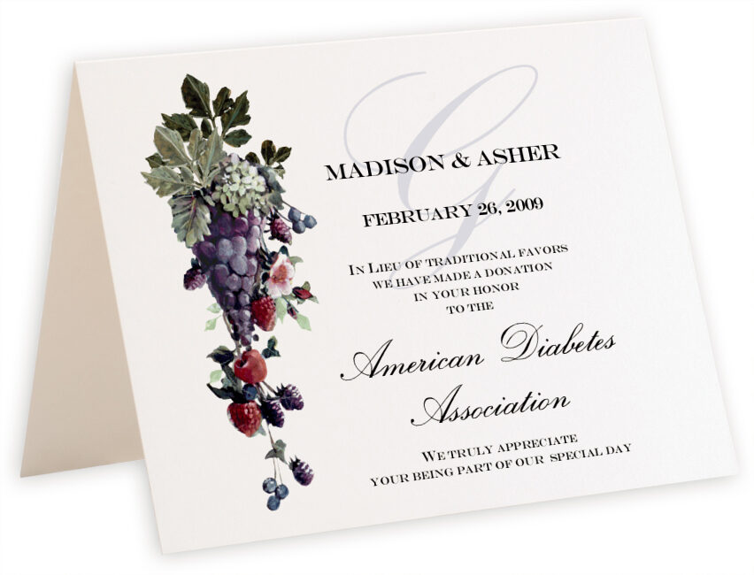 Photograph of Tented Grapes and Berries Donation Cards