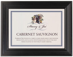 Framed Photograph of Blue Grapes and Chicory Wine Trivia Memorabilia Cards