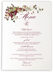 Photograph of Berries and Peach Roses Wedding Menus