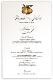 Photograph of Two Pears Wedding Menus