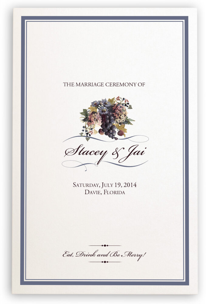 Photograph of Blue Grapes and Chicory Wedding Programs