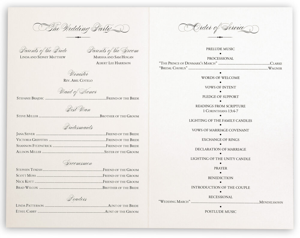 Photograph of Two Pears Wedding Programs