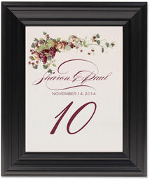 Framed Photograph of Berries and Peach Roses Table Numbers