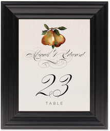 Framed Photograph of Two Pears Table Numbers