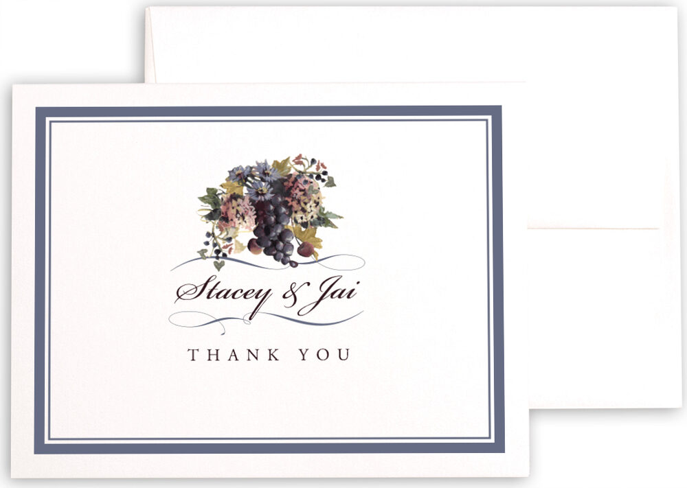 Photograph of Blue Grapes and Chicory Thank You Notes
