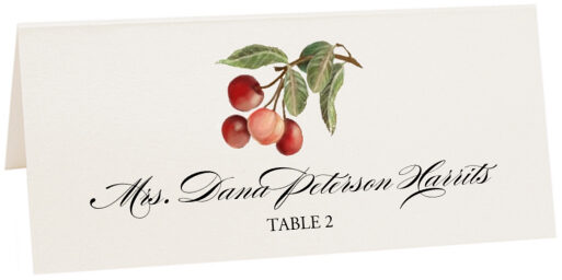 Photograph of Tented Cherries Place Cards