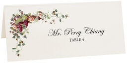Photograph of Tented Grapes and Peach Roses Place Cards