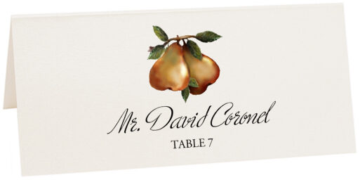 Photograph of Tented Two Pears Place Cards